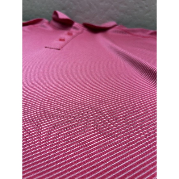 Callaway Opti-Dri Golf Shirt Men's XXL Pink Stripe Geo UPF 50 Stretch - Picture 4 of 6